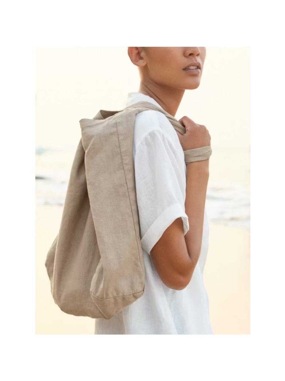 Poetry Mink Heavy Linen Tote Bag One Size
